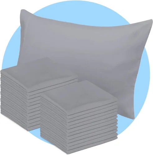 Vista 12 de Avalon Bedding Juego de 2 fundas de almohada de tamaño estándar color gris, mezcla de algodón de 200 hilos, suaves y transpirables, perfectas