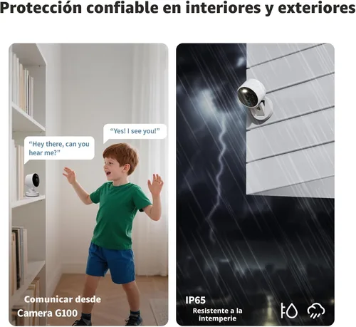 Vista 4 de Aqara G100, cámara de seguridad para interiores y exteriores 2K, video seguro HomeKit, audio de 2 vías, visión nocturna de color y infrarrojos, Negro