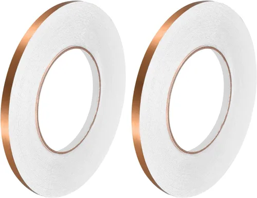 Vista 16 de uxcell 2 calcomanías autoadhesivas de papel de aluminio de 0.2 pulgadas x 164 pies para decoración de huecos, tira de cinta adhesiva impermeable