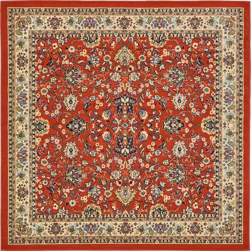 Vista 19 de Unique Loom Sialk Hill Collection - Alfombra de área Washington (6' 1" x 9' Rectángulo Burdeos/Crema)