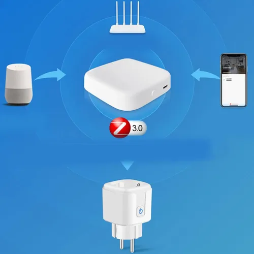 Vista 8 de 16A ZigBee Tuya WiFi UE para control remoto inalámbrico temporizador de control de voz enchufe eléctrico para Smart para la vida en el hogar Zigbee