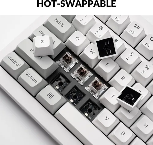 Vista 2 de Keychron Q1 Pro Teclado mecánico inalámbrico personalizado, QMKVIA programable de aluminio completo 75% diseño BluetoothRGB con cable