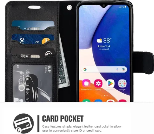 Vista 2 de Para Samsung Galaxy A14 5G Caso, Galaxy A14 Wallet Case Flip Phone Cover [Función De Soporte] [Ranuras Para Tarjetas] Bolsillo Para Galaxy A14 5G