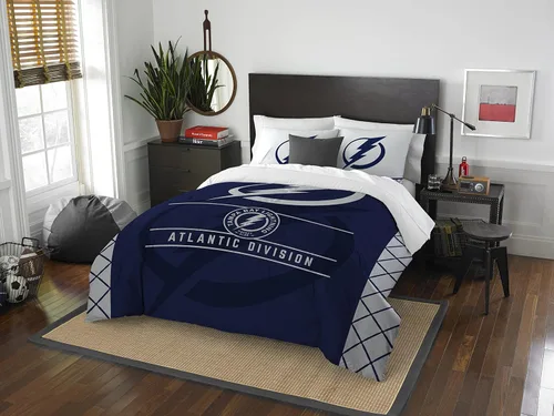Vista 31 de Juego de edredón y funda de almohada para cama individual o matrimonial/queen, con licencia oficial de la NHL