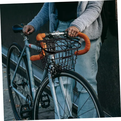 Vista 4 de BESPORTBLE Cesta de bicicleta de alambre de acero inoxidable para adorno de bicicleta multiusos