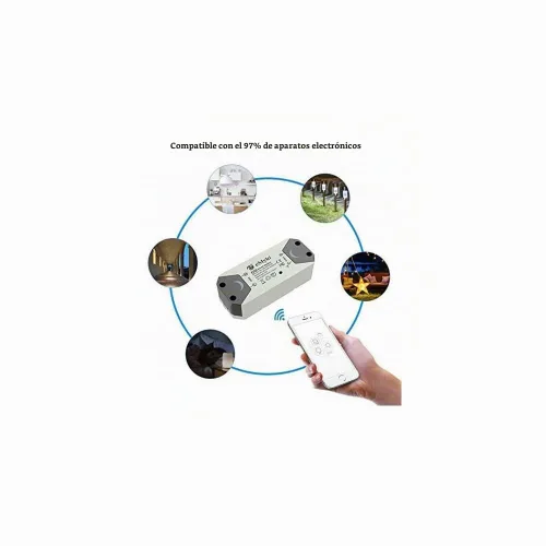 Vista 2 de eMylo Interruptor de luz WiFi inteligente, módulo de interruptor de relé inalámbrico, control remoto, temporizadores de automatización del hogar
