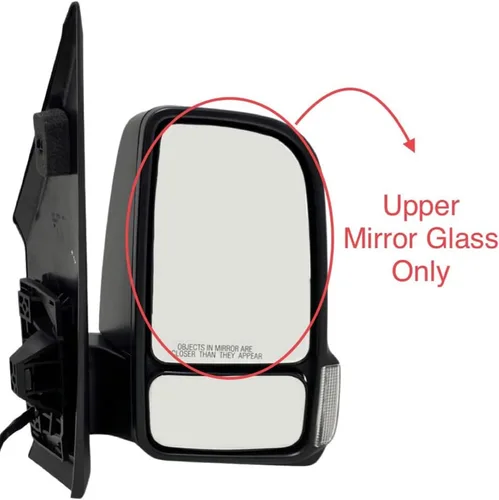 Vista 6 de Spieg Espejo lateral del pasajero, repuesto de cristal superior para Dodge Freightliner Mercedes Sprinter Van 2019-2024 con calefacción con placa