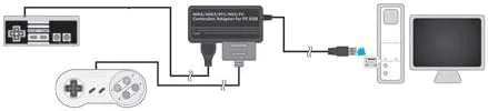 Vista 3 de totalconsole Super NESSuper famicomNESfamicom Controller adaptador para PC y PS3USB