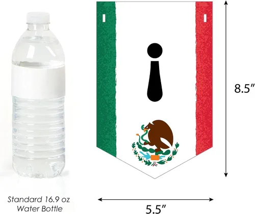 Vista 4 de Big Dot of Happiness Viva Mexico - Banderines para fiesta del Día de la Independencia mexicana - Decoraciones para fiestas - Viva México