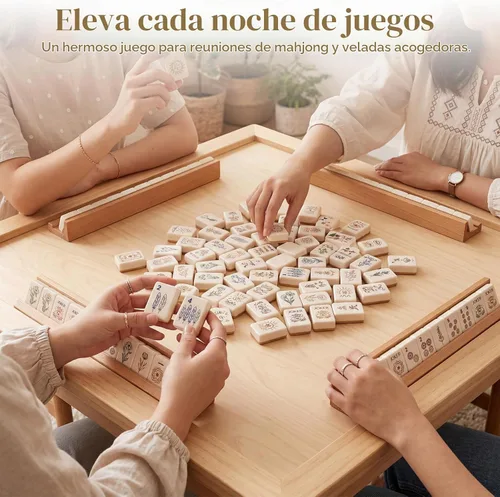 Vista 5 de Thenshop 160 azulejos bohemios americanos Mahjong de 1.2 pulgadas de doble
