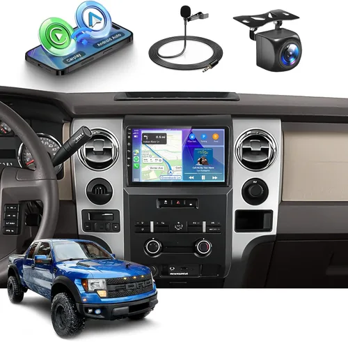 Vista 10 de Radio estéreo de coche WiFi de 5 GHz para Ford F150 2009-2014, pantalla táctil de 9 pulgadas/Android 15/CarPlay inalámbrico/Android Auto/DSP