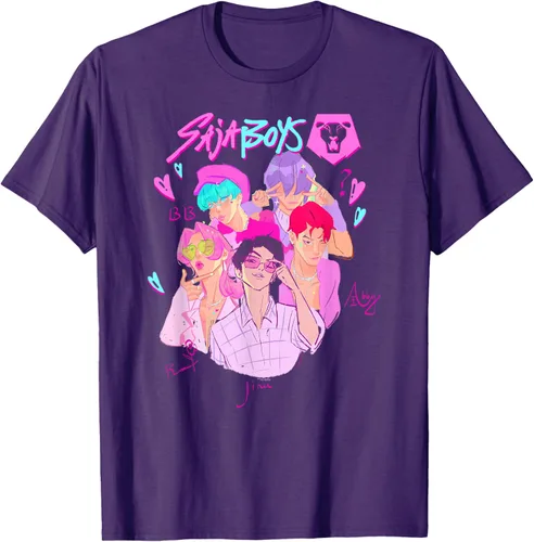 Vista 45 de Kpop Demon Hunters Camiseta Saja Boys Heartthrob con licencia
