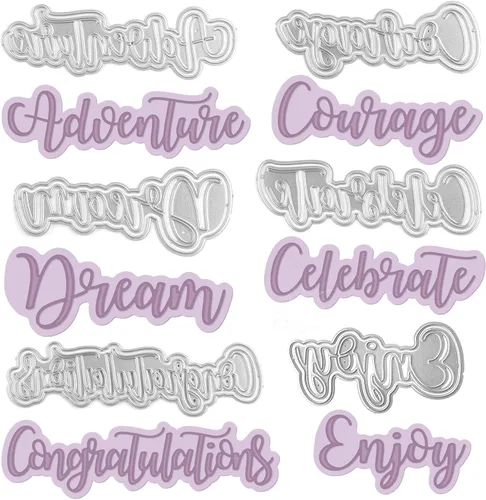 Vista 14 de 2 troqueles de corte de metal para tarjetas alfabetos, letras de metal para álbumes de recortes, manualidades, plantillas de grabado en relieve