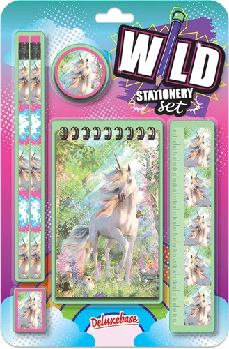 Vista 24 de Deluxebase Wild Stationery Set - Mariposa de animales de papelería con 2 lápices, borrador, sacapuntas, regla y lindo cuaderno. Suministros