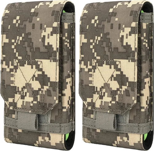Vista 21 de Funda táctica Molle para teléfono, bolsa universal para cinturón para iPhone 17 Pro Max/17 Pro/17/16 Pro Max/15 Pro Max/14 Pro Max/13/12, Samsung