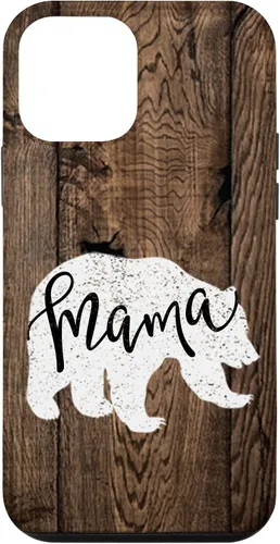 Vista 16 de Woodgrain Rustic Farmhouse Shiplap Brown Wooden Mama Bear Case for iPhone 17