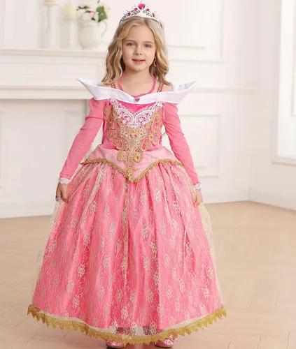 Vista 2 de Luzlen Disfraces de princesa para niñas pequeñas disfraces elegantes Halloween fiesta de Navidad
