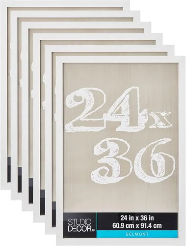 Vista 7 de Studio Decor Marco Belmont blanco de 16 x 20 pulgadas, incluye accesorios para colgar prefijados, horizontal o vertical, MDF, paquete de 4