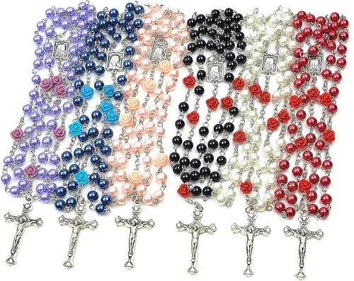 Vista 5 de SZQCZB Rosary Beads Catholic Necklace