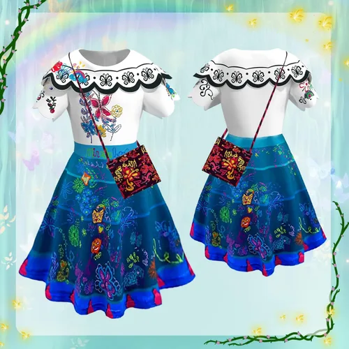 Vista 4 de Almce Disfraz de Isabella Encanto Mirabe, vestido de princesa de dibujos animados, disfraz de Halloween para parrillas
