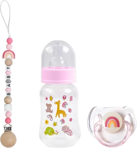 Vista 10 de SCOM Juego de Accesorios para Muñeca Bebé Reborn - Chupetes Magnéticos Arcoíris y Biberones para Muñeca Bebé Removibles Reutilizables con Clips
