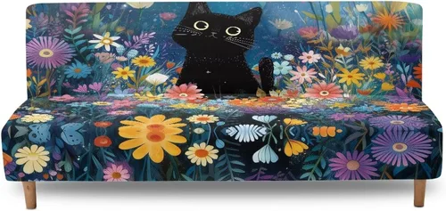 Vista 12 de Fundas para sofá cama con estampado de vaca marrón girasol con bandas elásticas para el hogar, sala de estar, fácil de instalar, antideslizante