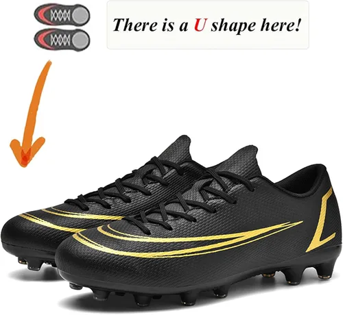 Vista 2 de ASOCO DREAM Zapatos de fútbol para hombre, zapatos de fútbol de suelo firme, zapatos de fútbol profesionales de caña baja, zapatos de fútbol