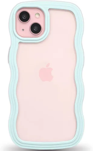 Vista 124 de Anuck Funda para iPhone 13 Pro con borde ondulado, diseño trasero transparente, agarre antideslizante, forma de marco rizado ondulado, a prueba