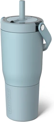 Vista 45 de BrüMate Resa - Vaso de viaje 100% a prueba de fugas de 25 onzas con asa y pajilla, popote SoftSip flexible, funda de silicona para mayor