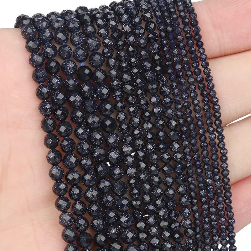 Vista 24 de 180 piezas 2mm Cuentas de piedras preciosas de turquesa africana natural facetada redonda suelta para hacer joyas