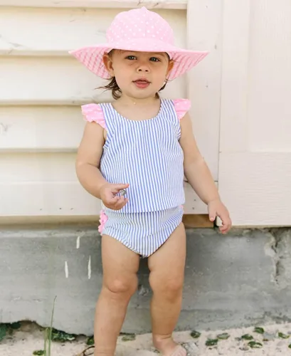 Vista 5 de RuffleButts Traje de baño tankini corto de 2 piezas sin mangas con protección solar UPF50+