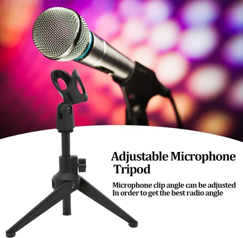 Vista 3 de Zopsc Soporte universal para micrófono a prueba de golpes, kit de soporte de filtro de micrófono plegable para estudio de grabación, transmisión