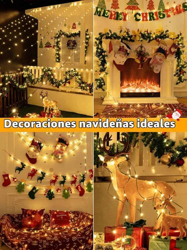 Vista 8 de BrightChristmas Luces de Navidad de 600 LED de 196 pies, tira de luces impermeables para exteriores con control remoto y temporizador, luces