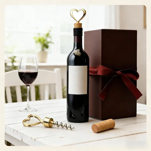 Vista 4 de BetterJonny - Paquete de 2 tapones para botellas de vino de acero inoxidable con forma de corazón, abridor de botellas y abrebotellas con caja
