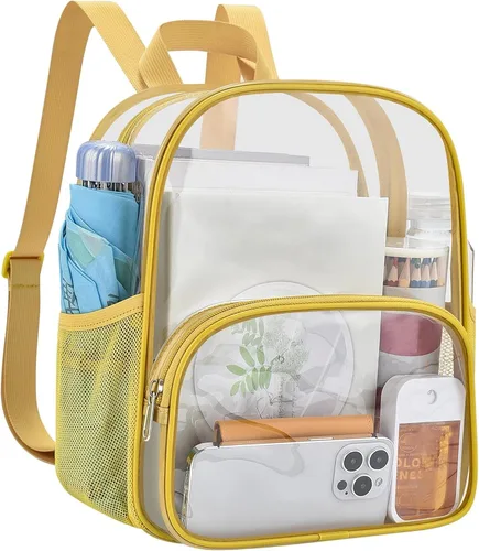 Vista 33 de USPECLARE Minimochila Transparente Aprobada para Estadio para Niños Pequeños y Niñas, Concierto, Festival, Eventos Deportivos, Aguamarina, Mediana