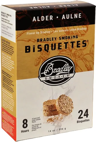 Vista 2 de Bradley Smoker Bisquetas de madera de aliso para asar y barbacoa, paquete de 24