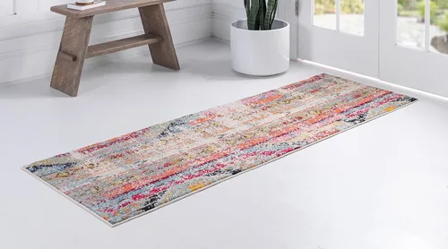 Vista 3 de Unique Loom Sedona Collection - Alfombra Yosemite (2 x 8 pies, color azul y multicolor)