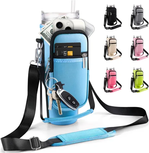 Vista 12 de Bolsa de transporte con bolsillo para teléfono para vaso Stanley de 40 onzas con asa y vaso Simple Modern de 40 onzas - Funda tipo bandolera