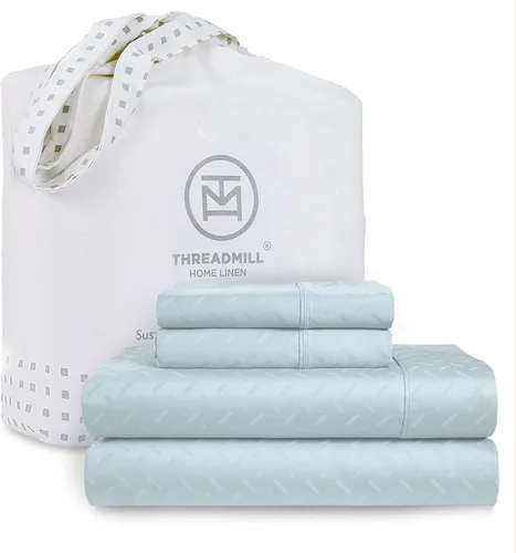 Vista 71 de Threadmill Juego de sábanas de algodón Twin Sábanas 100% algodón para cama tamaño Twin Juego de sábanas de satén jacquard damasco con bolsillo