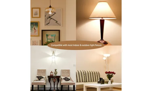 Vista 7 de eLEDing - Adaptador de enchufe de luz con sensor de movimiento, base de tornillo de movimiento radar para bombillas LED CFL incandescentes, control