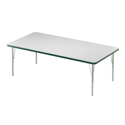 Vista 72 de Correll - Mesa rectangular de actividades para el aula de 30 x 60 pulgadas, altura ajustable (19-29 pulgadas), parte superior de granito gris, borde