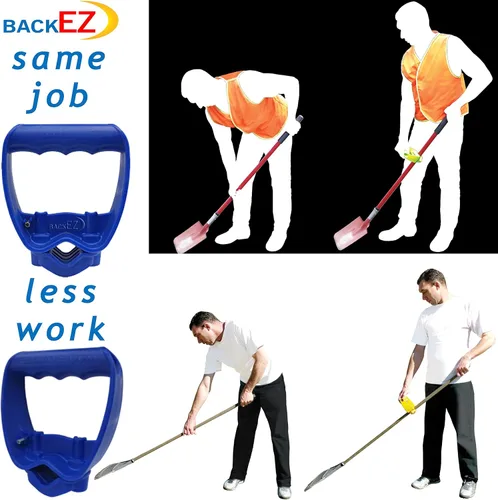 Vista 2 de Accesorio de mango de herramienta para ahorrar espalda, actualización EVR-Grip, mango de complemento ergonómico para pala que ahorra trabajo, azul