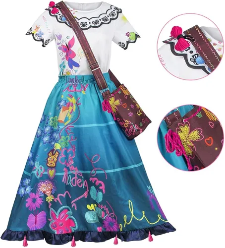 Vista 5 de Disfraz unisex de Bruno para cosplay, vestido de Mirabel para adultos, vestido de Isabela Madrigal, vestido de princesa para mujeres y niñas