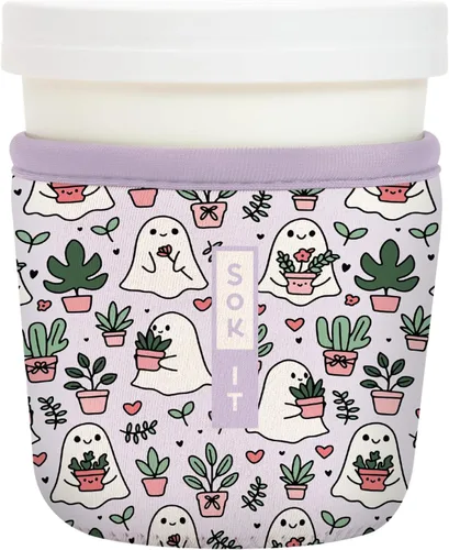 Vista 81 de Sok It IceCreamSok - Funda de neopreno aislada (flores abstractas, pintas de helado cónicas)