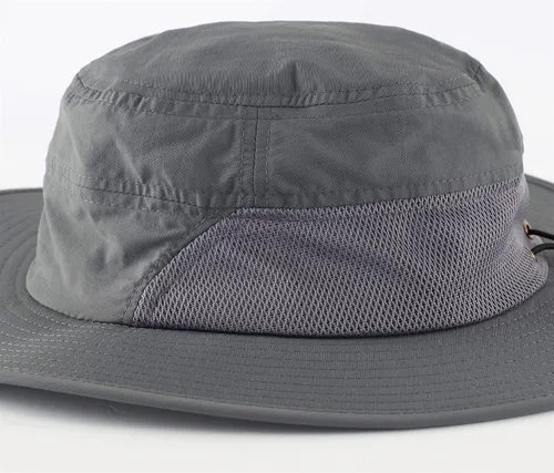 Vista 3 de Connectyle Sombrero de sol de ala ancha UPF 50+ para hombre, transpirable, para pesca, senderismo, safari, viajes Gris oscuro