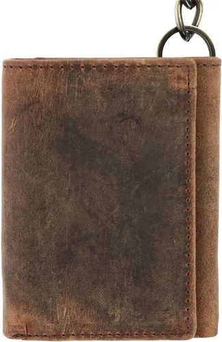 Vista 2 de Cazoro - Cartera de cuero vintage con cadena triple RFID para hombre
