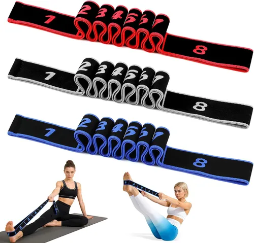 Vista 9 de Bandas de resistencia de fitness con asas, banda de resistencia de fitness mejorada 2026 para estiramiento y yoga, ejercicio de tirador de moda