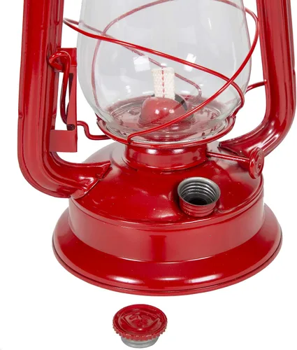 Vista 2 de Stansport Hurricane Lantern – Classic Metal Kerosene Oil Lamp with Glass Globe and Adjustable Wick – Portable Emergency Lighting & Decorative