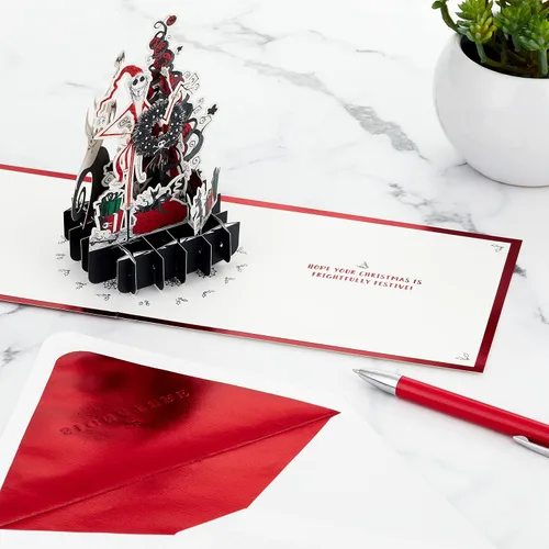 Vista 3 de Hallmark Tarjeta de Navidad desplegable Signature Paper Wonder (Nightmare Before Christmas)
