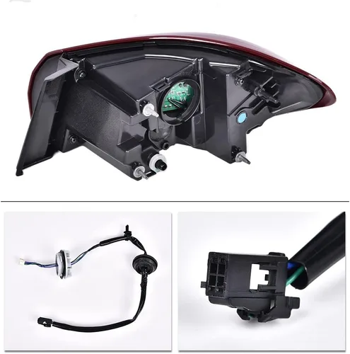 Vista 8 de G-PLUS Lámpara de luz trasera LED compatible con Chevy Malibu 2019 2020 2021 2022 Lámparas traseras para conductor, lente roja transparente